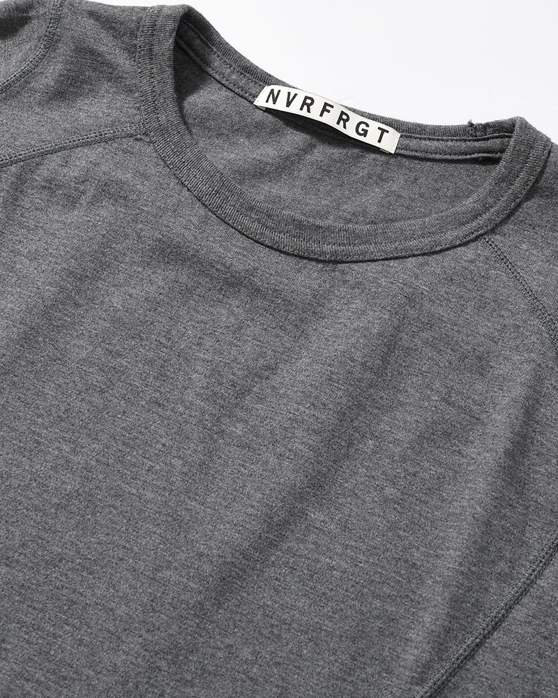 PANELLED HALF SLEEVE T-SHIRT -CHARCOAL-
