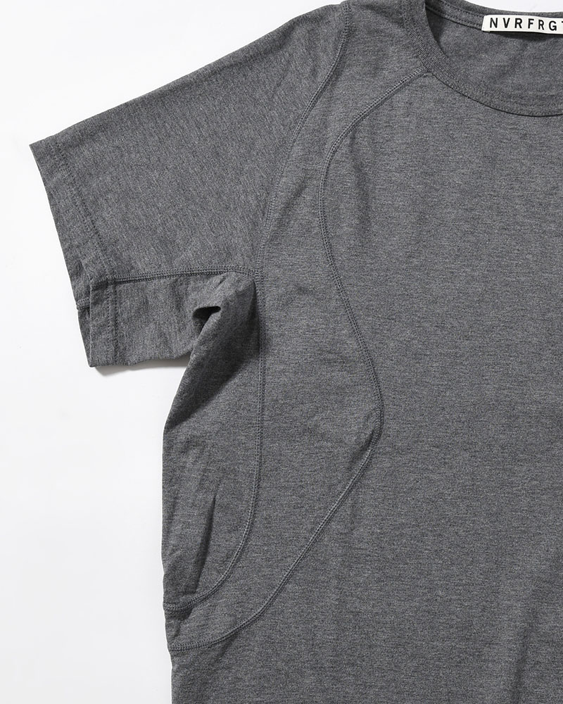 PANELLED HALF SLEEVE T-SHIRT -CHARCOAL-