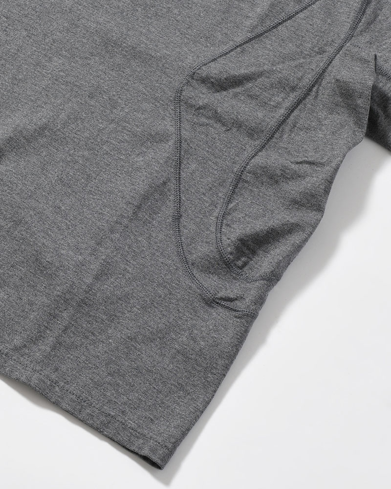 PANELLED HALF SLEEVE T-SHIRT -CHARCOAL-