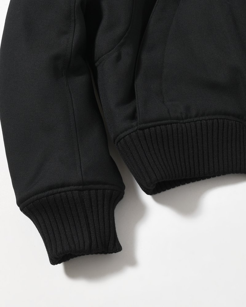 ZIP UP PADDED SHORT BOMBER -BLACK-