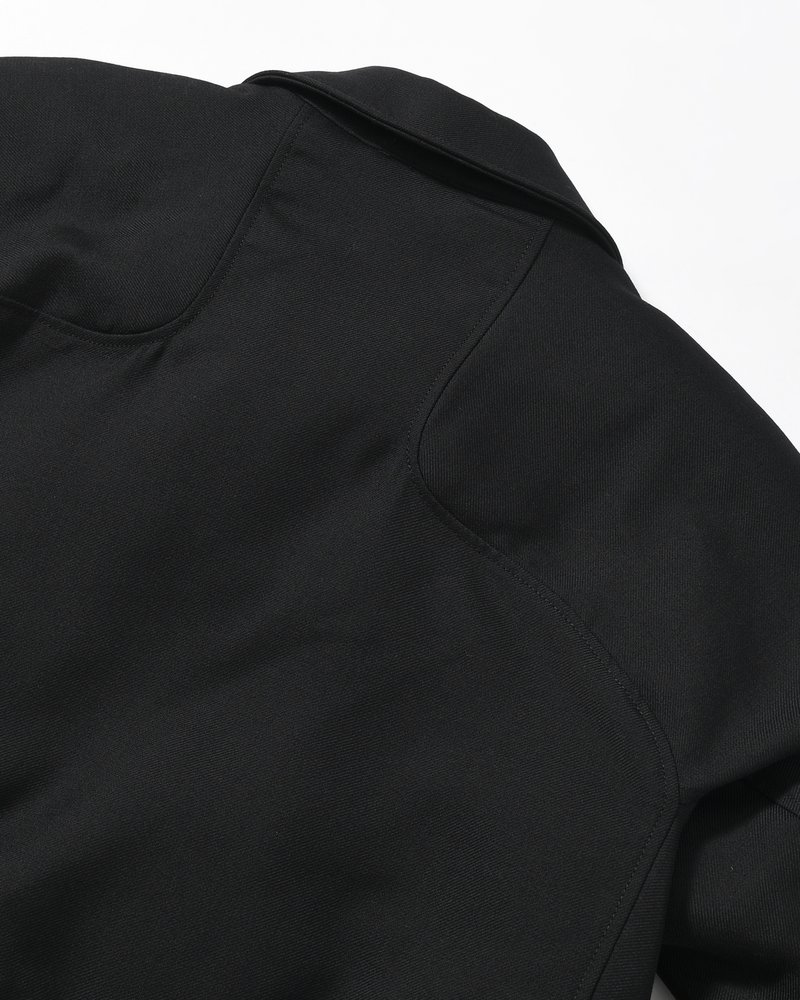 ZIP UP PADDED SHORT BOMBER -BLACK-