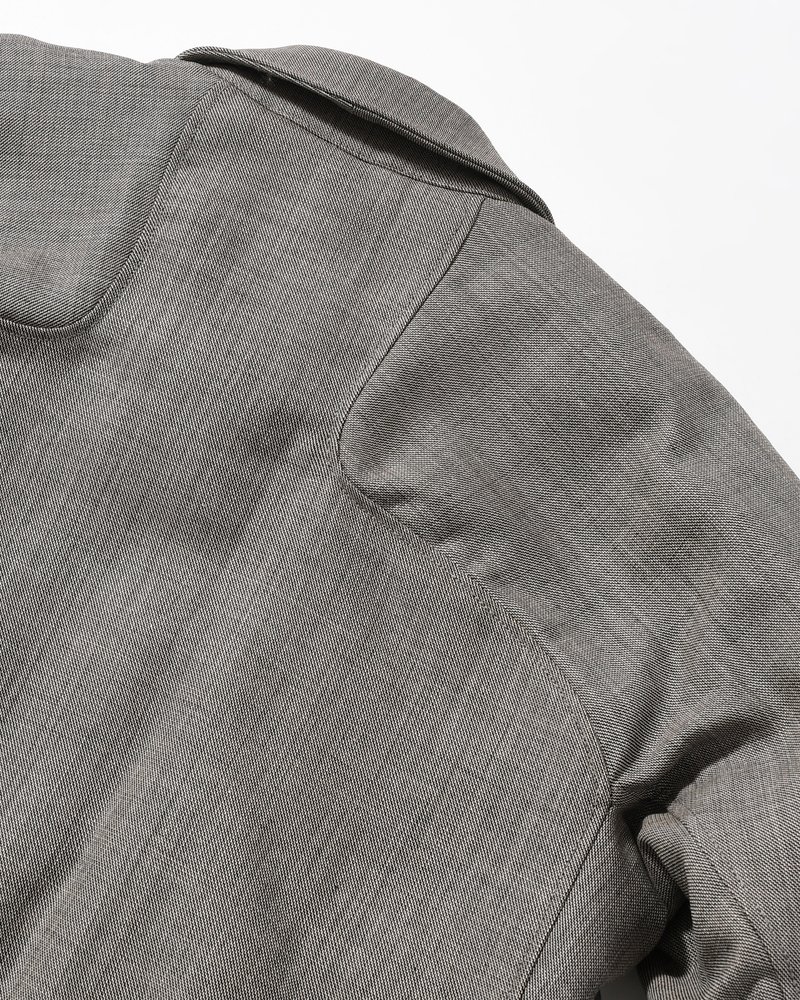 ZIP UP PADDED SHORT BOMBER -TAUPE MELANGE-