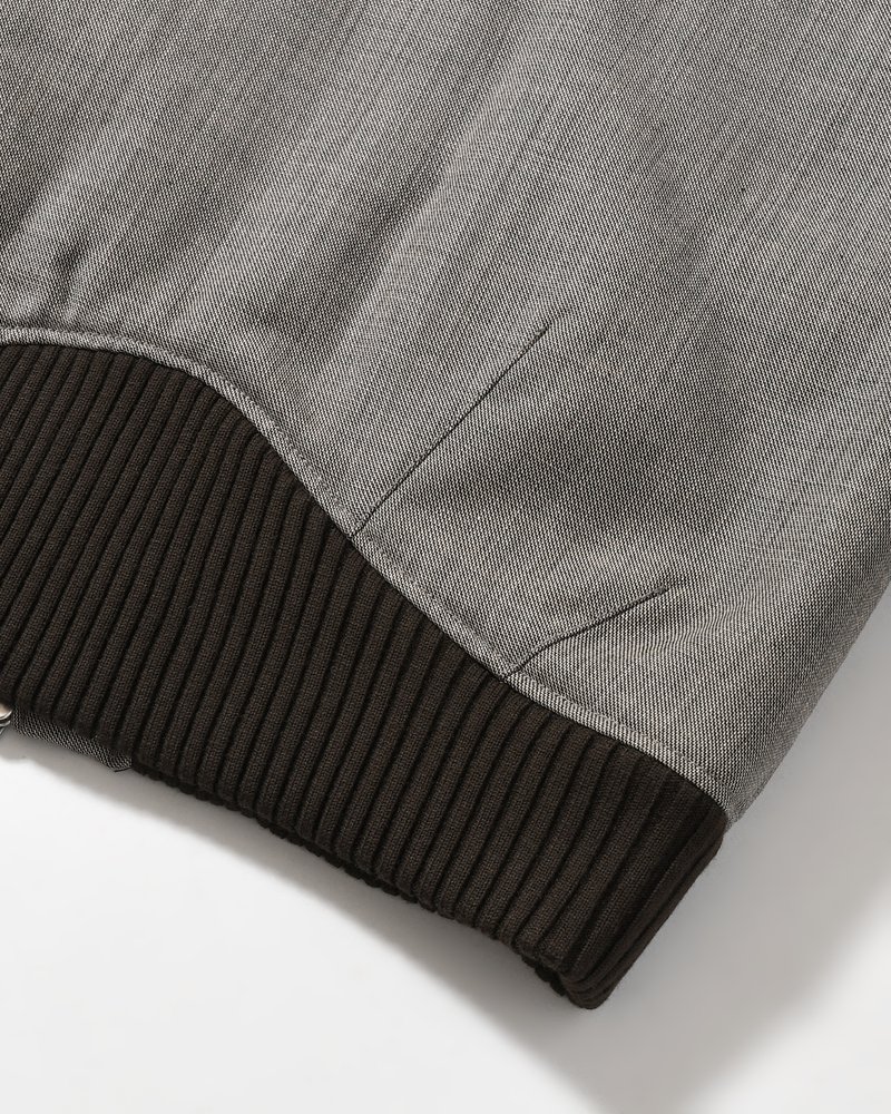 ZIP UP PADDED SHORT BOMBER -TAUPE MELANGE-