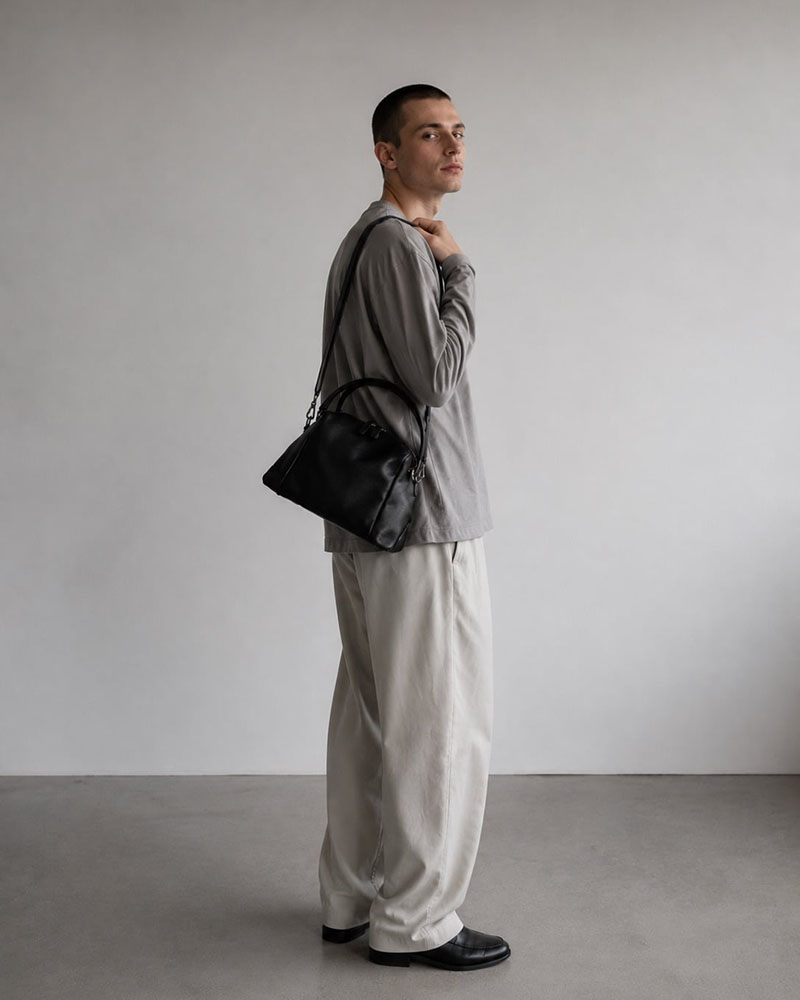 MINI BOSTON SHOULDER BAG -BLACK-