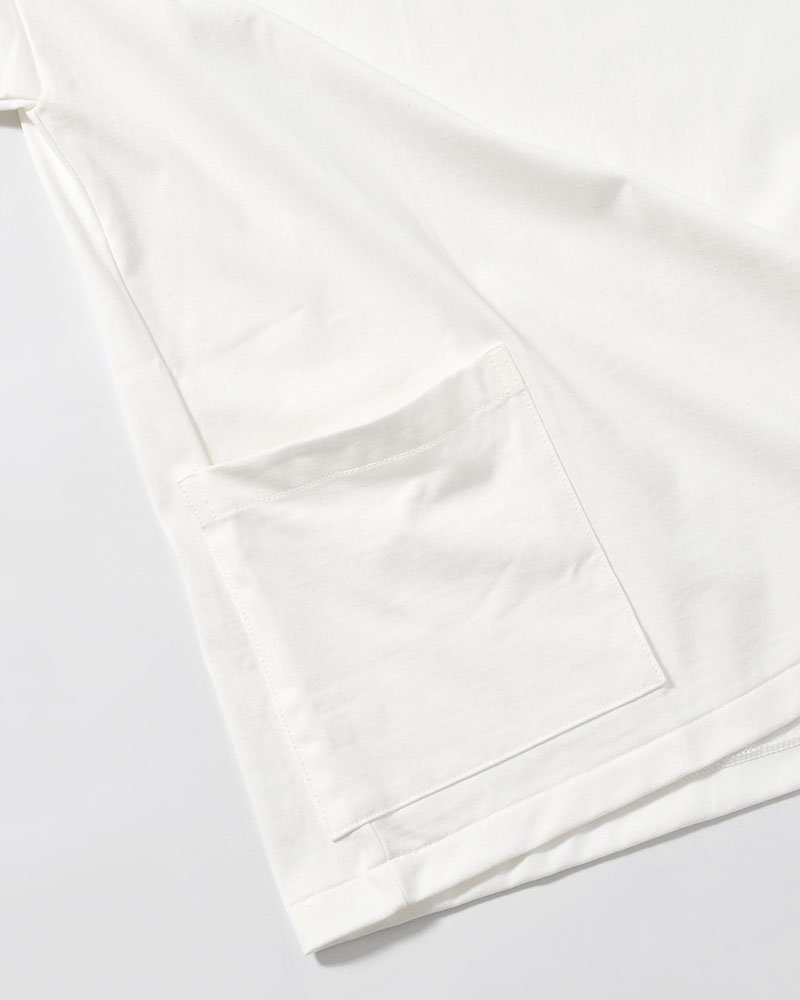 ORGANIC COTTON CHILL POCKET TEE -WHITE-