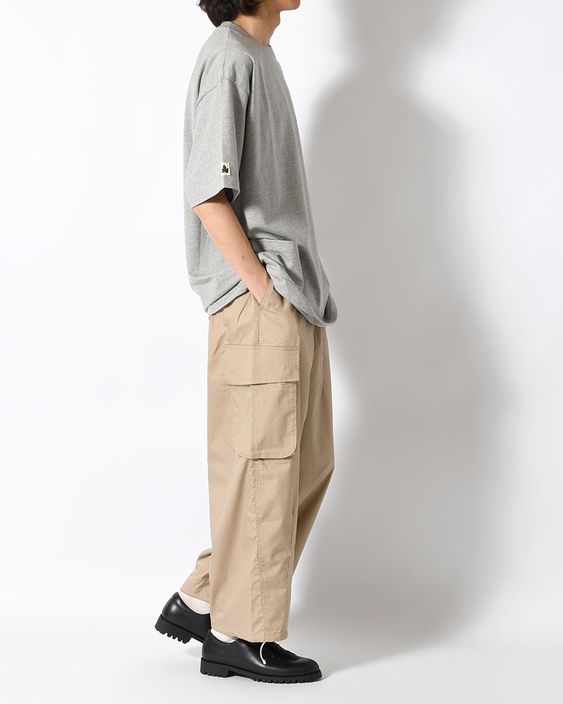 ORGANIC COTTON BROADCLOTH CARGO PANTS -BEIGE-