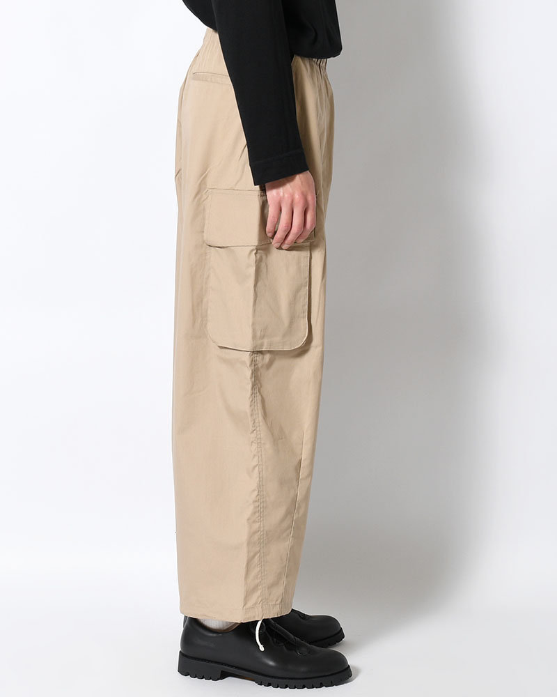 ORGANIC COTTON BROADCLOTH CARGO PANTS -BEIGE-