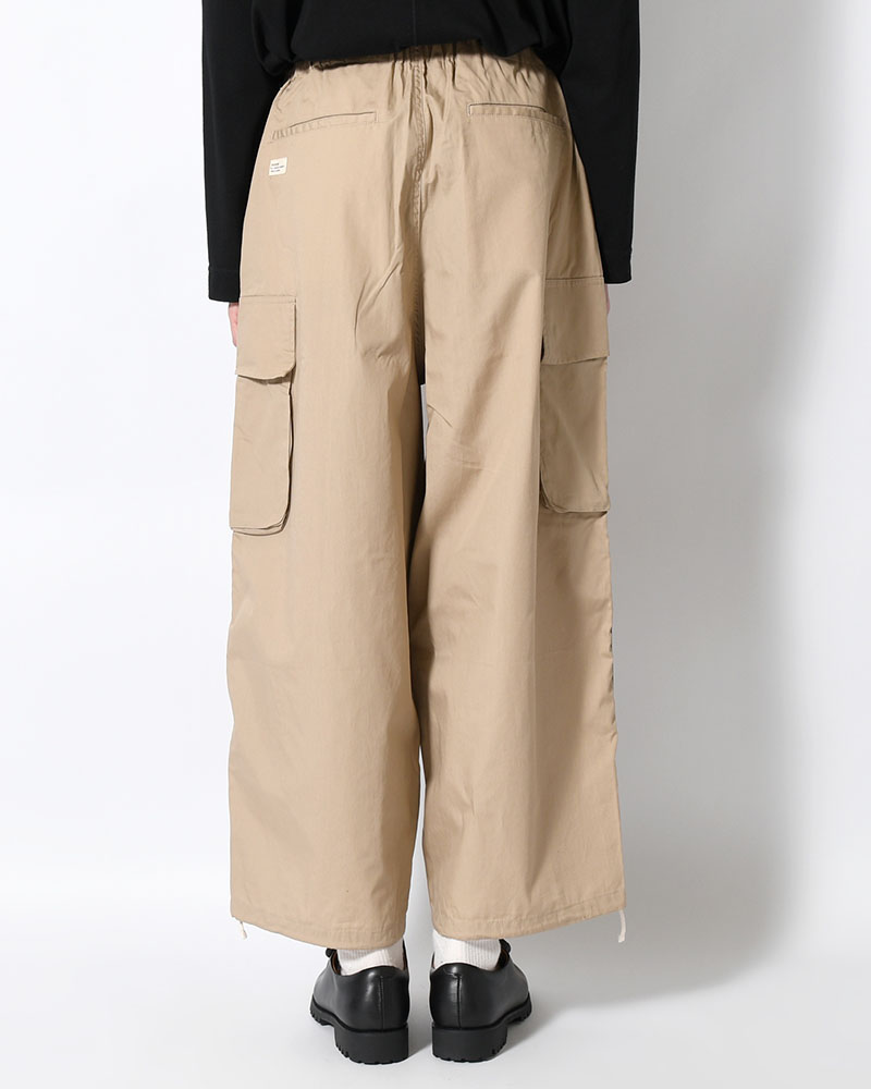 ORGANIC COTTON BROADCLOTH CARGO PANTS -BEIGE-