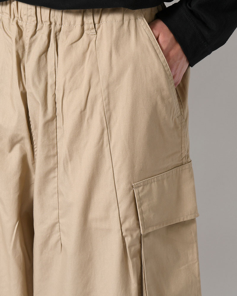 ORGANIC COTTON BROADCLOTH CARGO PANTS -BEIGE-