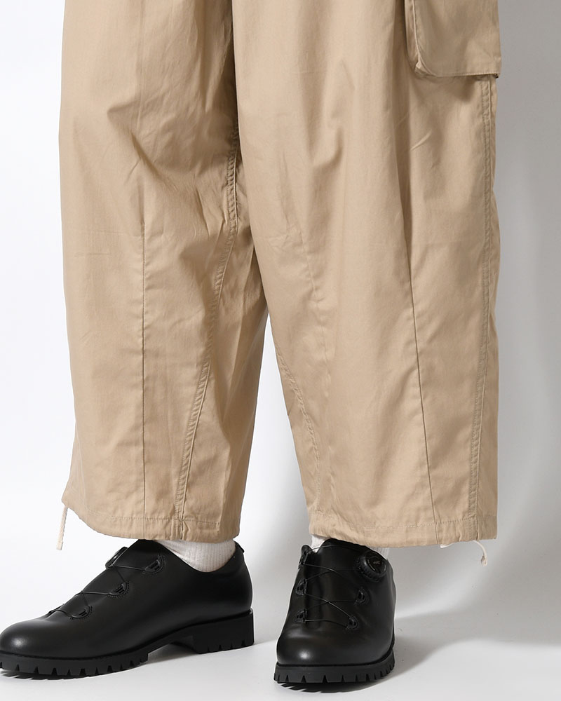 ORGANIC COTTON BROADCLOTH CARGO PANTS -BEIGE-