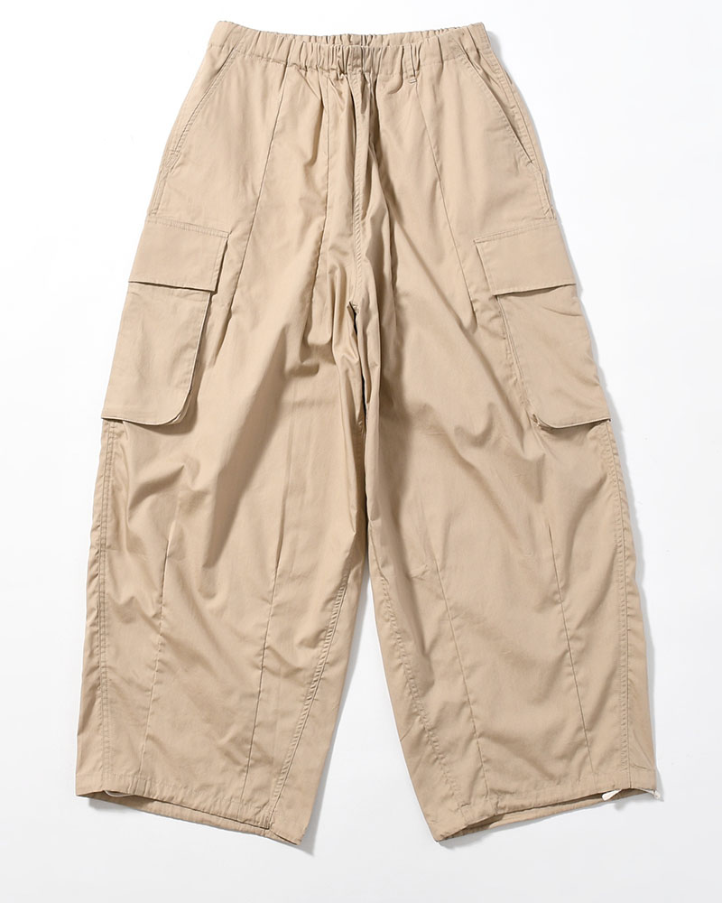 ORGANIC COTTON BROADCLOTH CARGO PANTS -BEIGE-