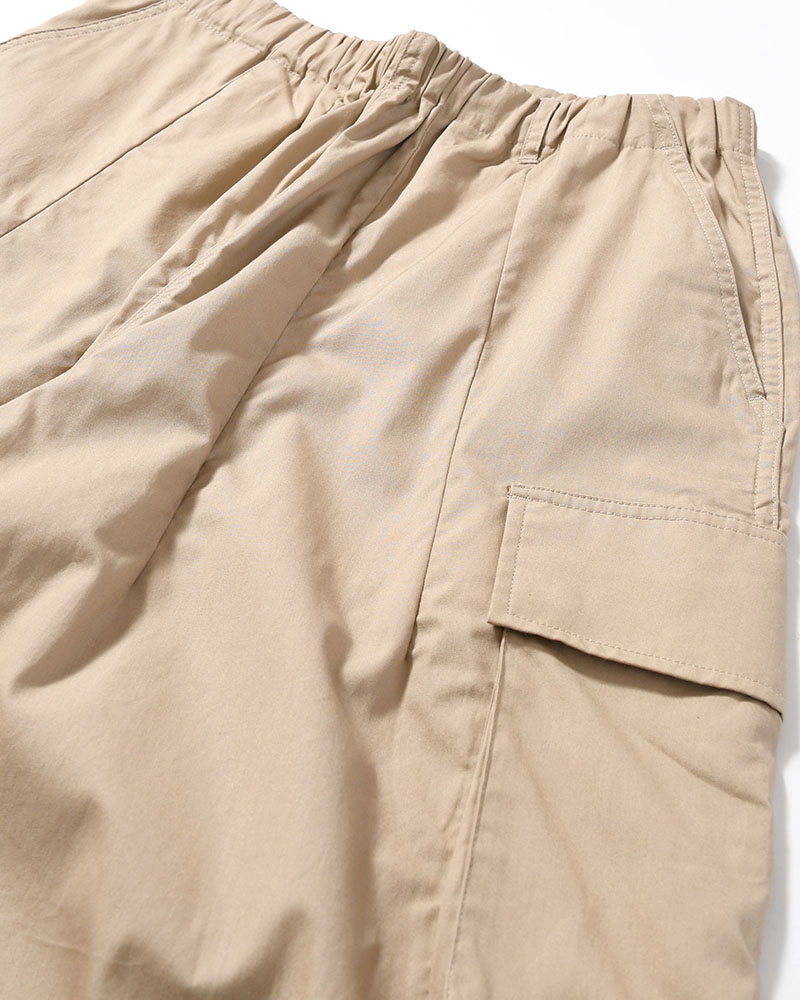 ORGANIC COTTON BROADCLOTH CARGO PANTS -BEIGE-