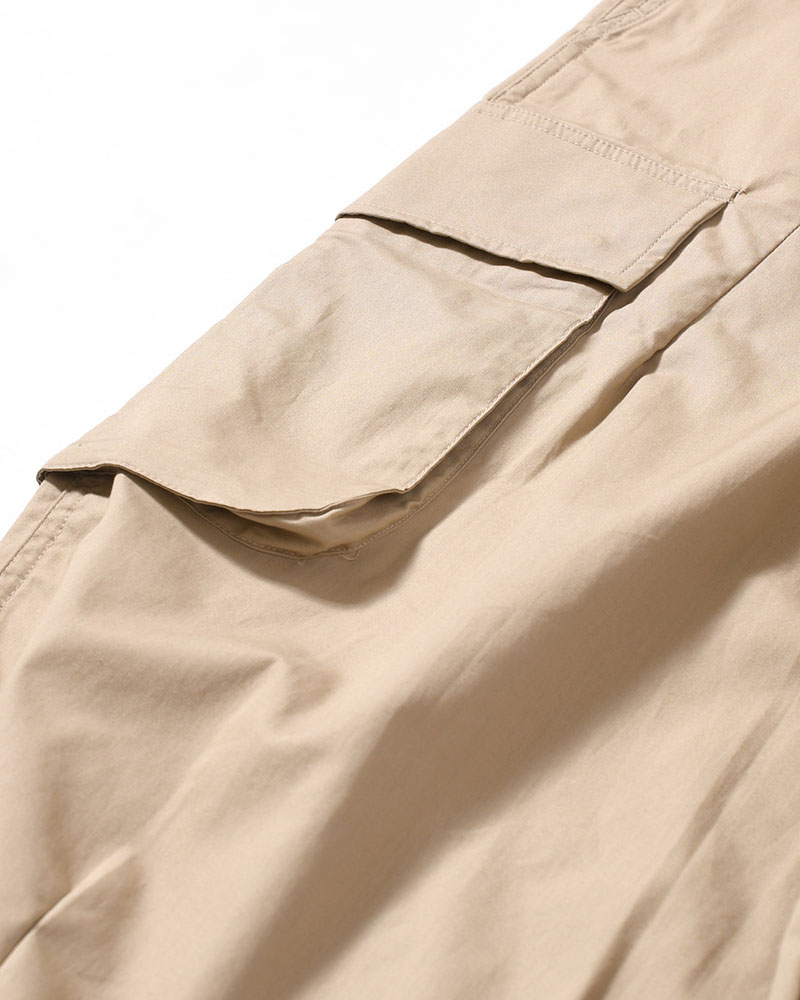 ORGANIC COTTON BROADCLOTH CARGO PANTS -BEIGE-