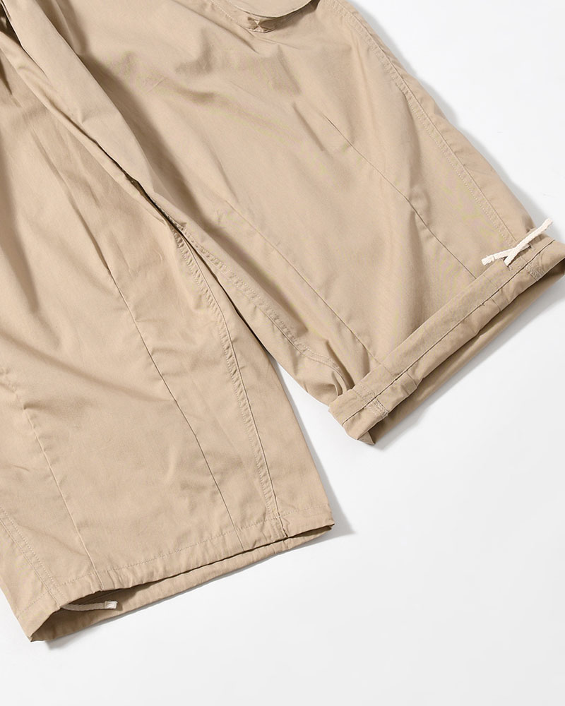 ORGANIC COTTON BROADCLOTH CARGO PANTS -BEIGE-