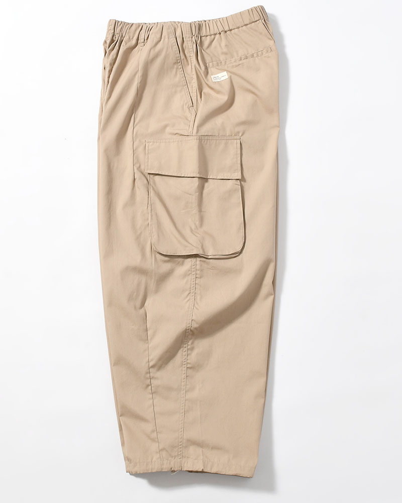ORGANIC COTTON BROADCLOTH CARGO PANTS -BEIGE-