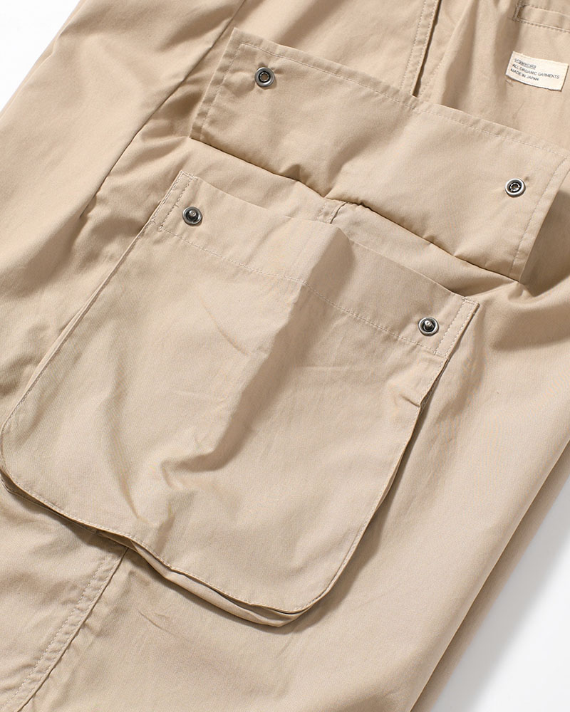 ORGANIC COTTON BROADCLOTH CARGO PANTS -BEIGE-
