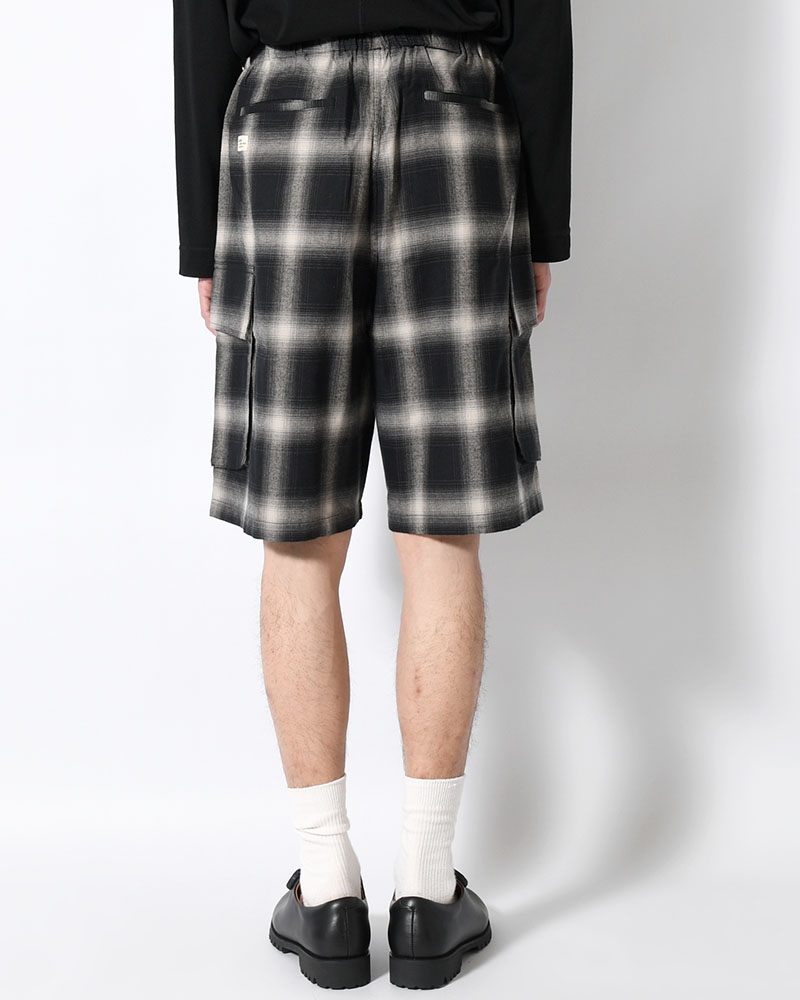 ORGANIC COTTON FLANNEL CHECK CARGO SP -BLACK-