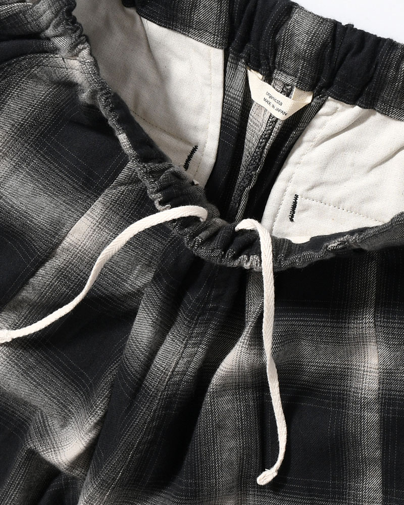 ORGANIC COTTON FLANNEL CHECK CARGO SP -BLACK-