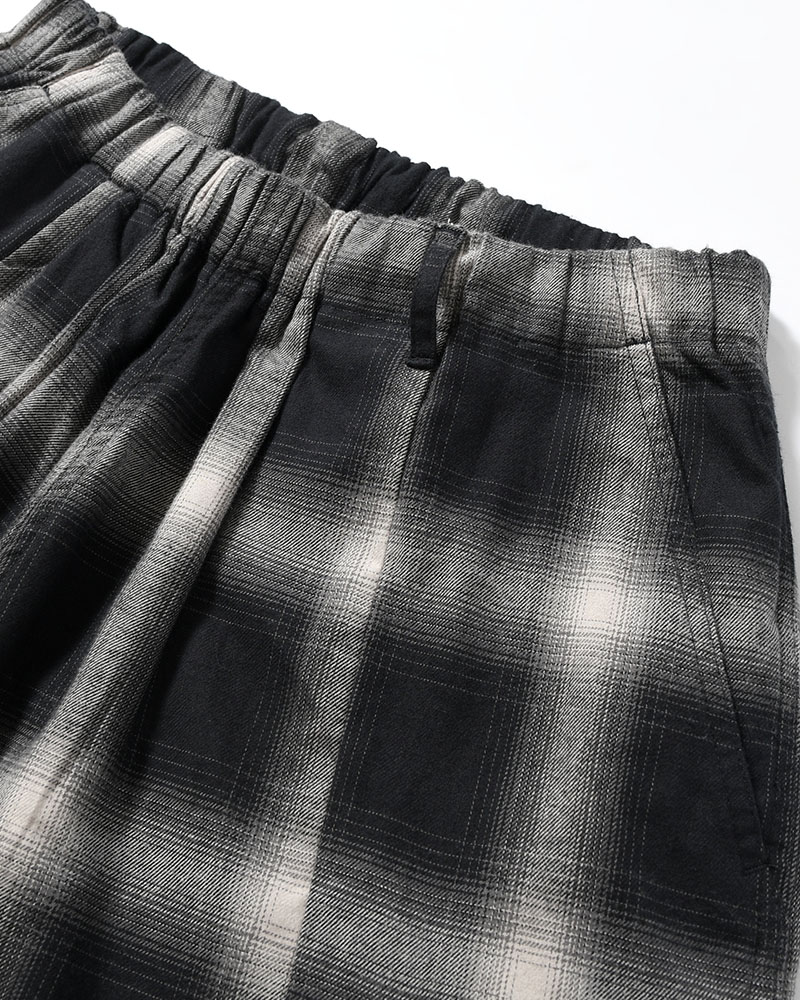 ORGANIC COTTON FLANNEL CHECK CARGO SP -BLACK-