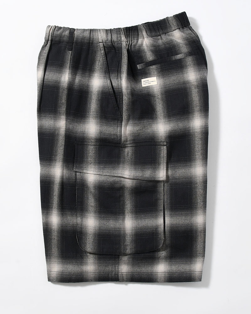 ORGANIC COTTON FLANNEL CHECK CARGO SP -BLACK-