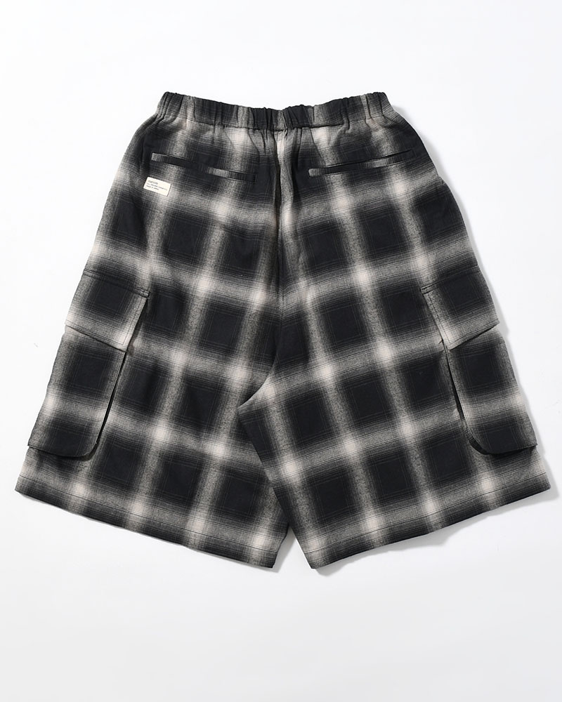ORGANIC COTTON FLANNEL CHECK CARGO SP -BLACK-