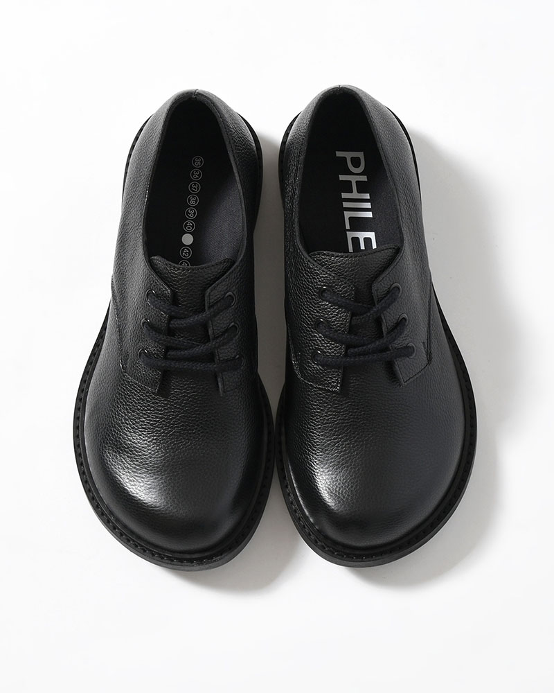 073 DERBY (Pebble Leather) -BLACK-