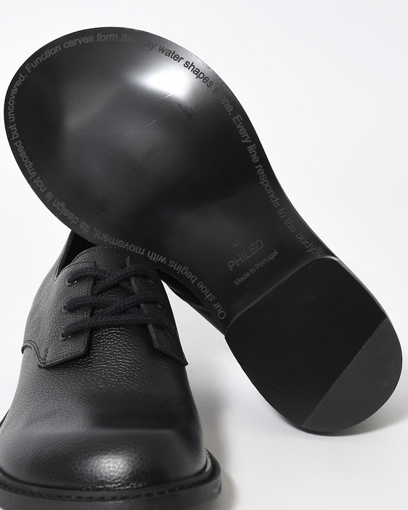 073 DERBY (Pebble Leather) -BLACK-