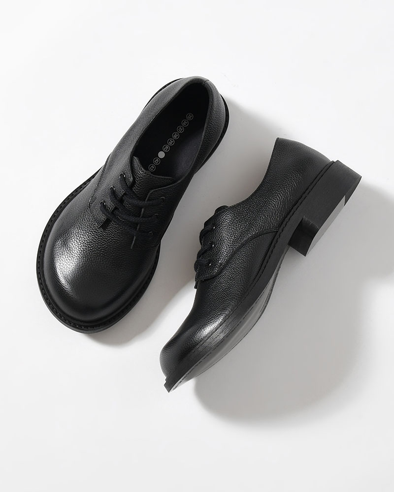 073 DERBY (Pebble Leather) -BLACK-