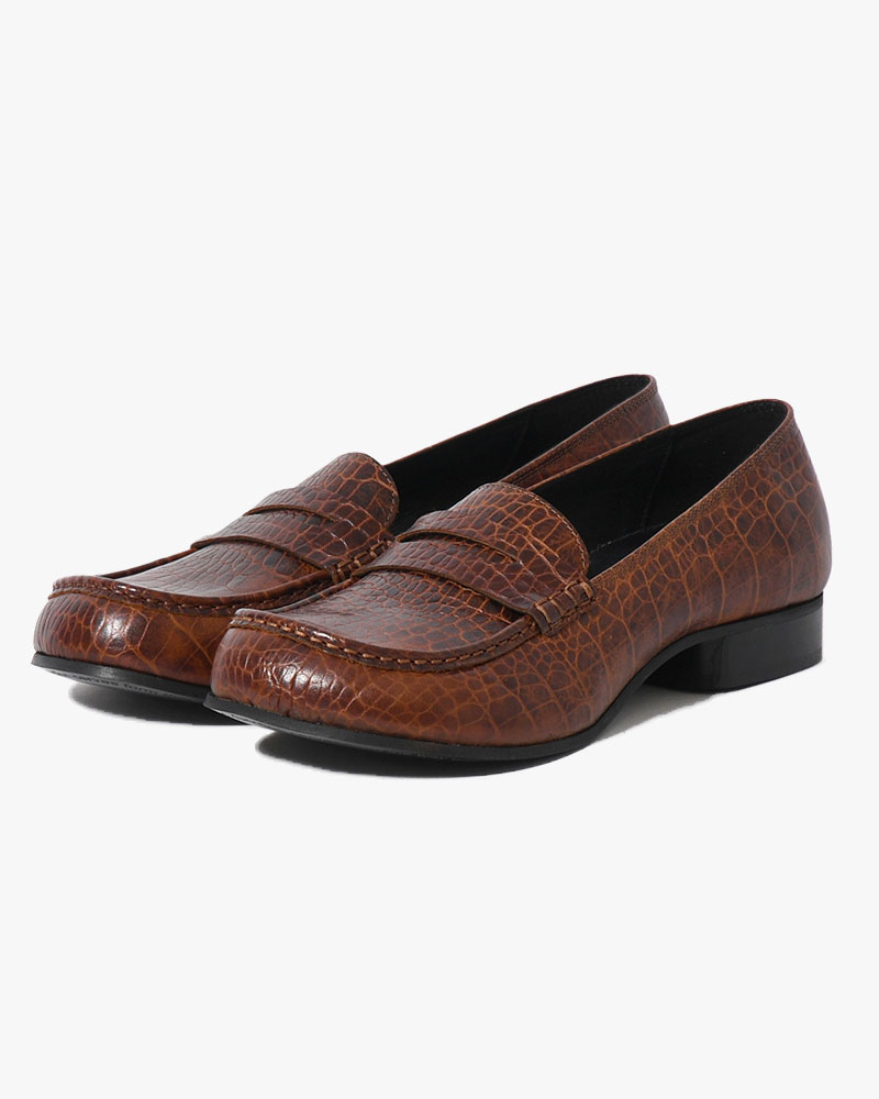 079 MOCASSIN CROCODILE -MUD BROWN-