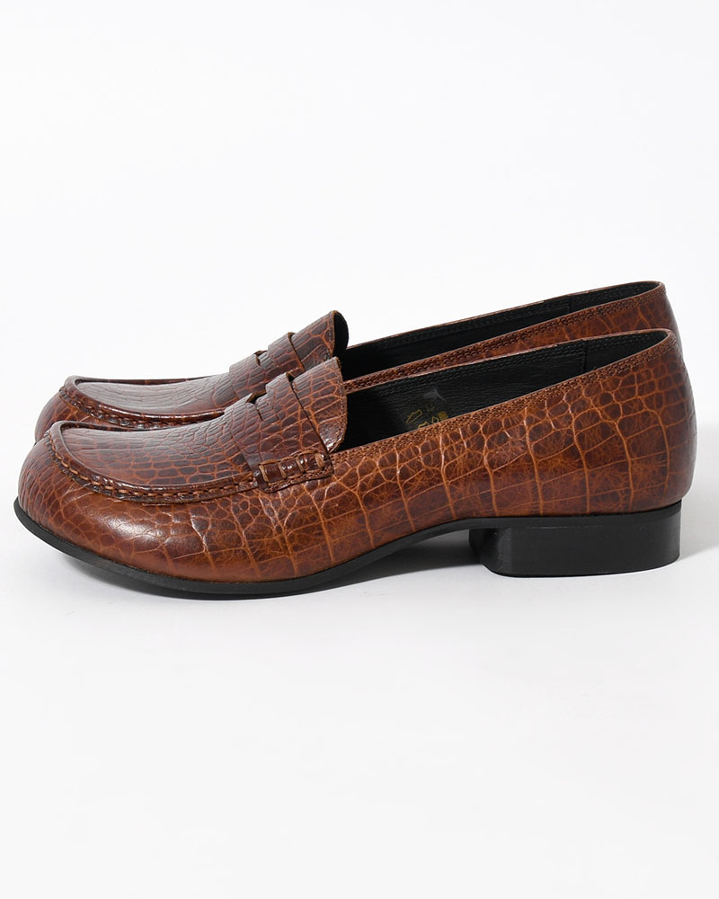 079 MOCASSIN CROCODILE -MUD BROWN-
