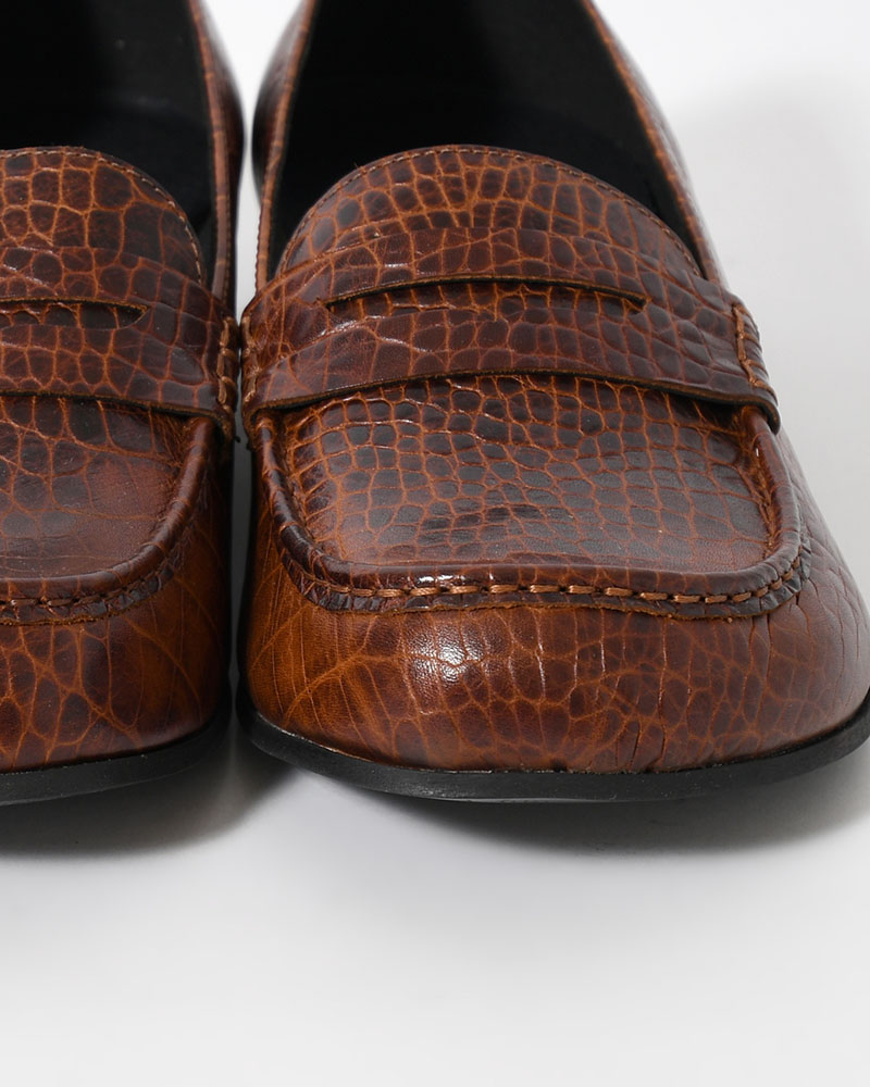 079 MOCASSIN CROCODILE -MUD BROWN-