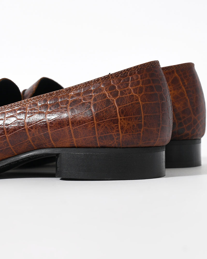 079 MOCASSIN CROCODILE -MUD BROWN-