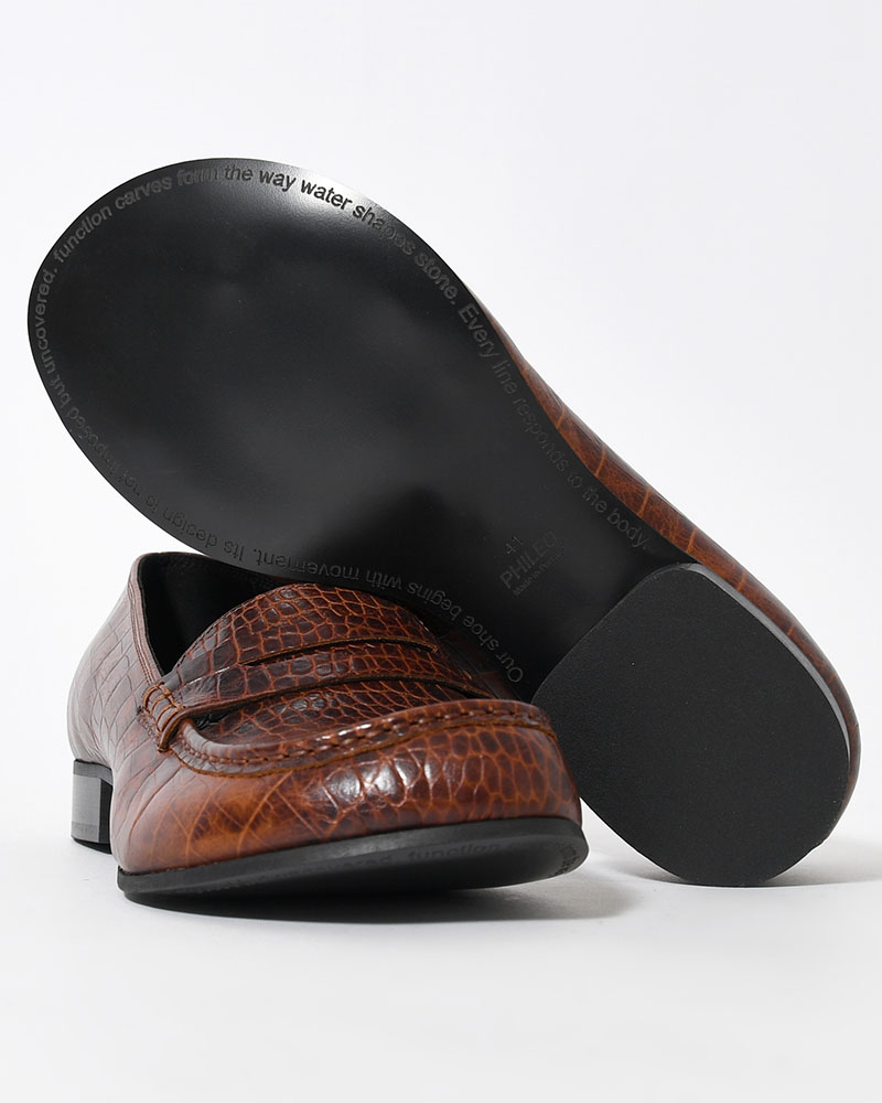 079 MOCASSIN CROCODILE -MUD BROWN-