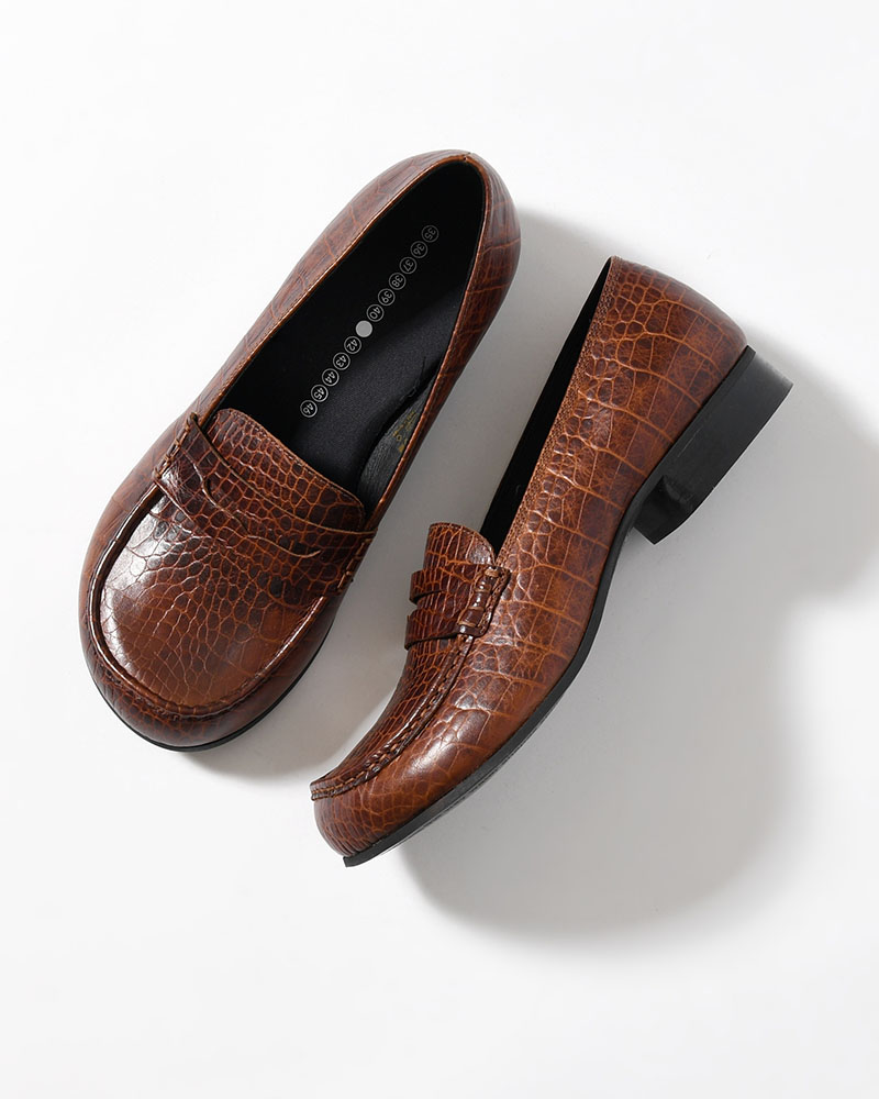 079 MOCASSIN CROCODILE -MUD BROWN-