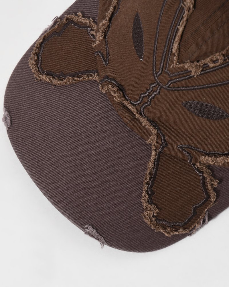 ALIEN BUTTERFLY TONAL BASEBALL CAP -BROWN-