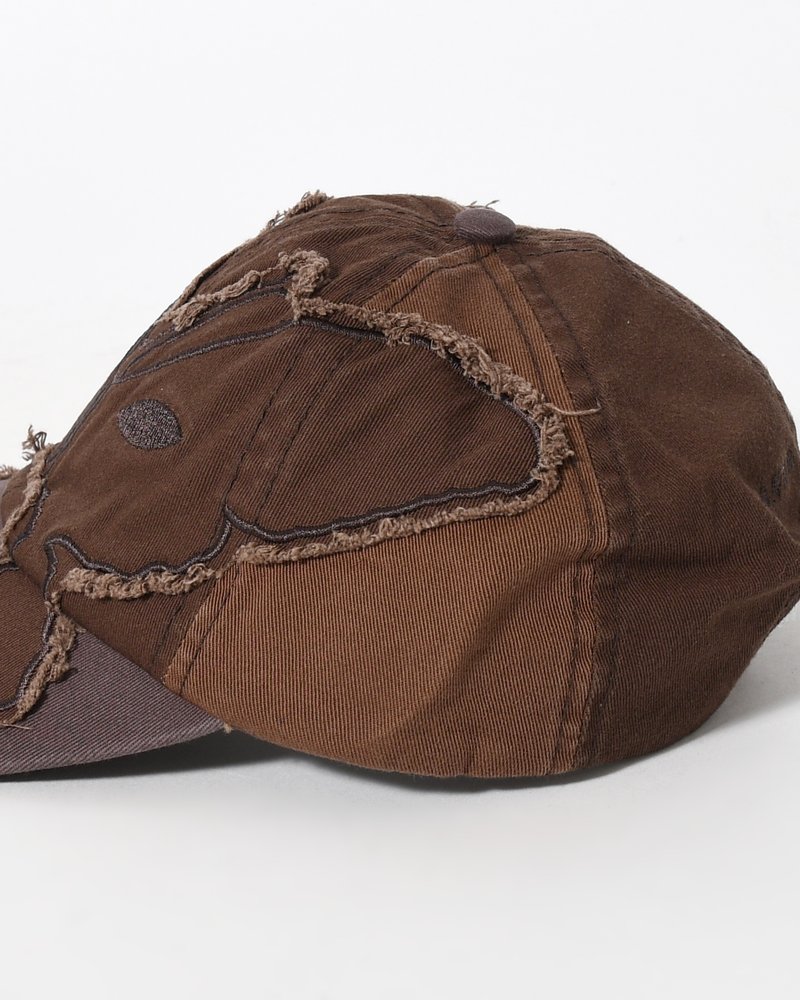 ALIEN BUTTERFLY TONAL BASEBALL CAP -BROWN-
