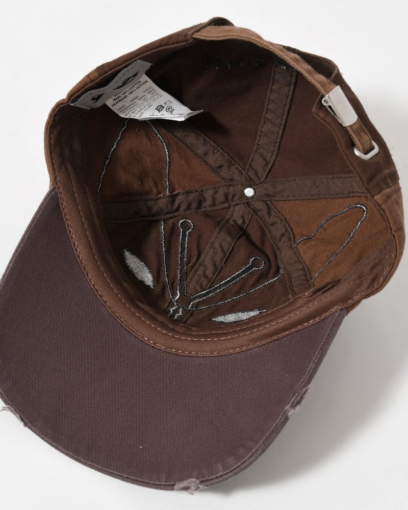 ALIEN BUTTERFLY TONAL BASEBALL CAP -BROWN-