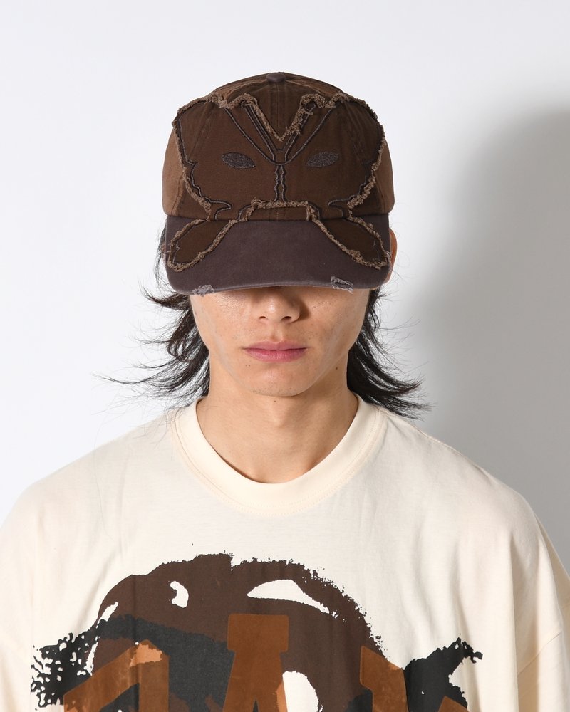 ALIEN BUTTERFLY TONAL BASEBALL CAP -BROWN-