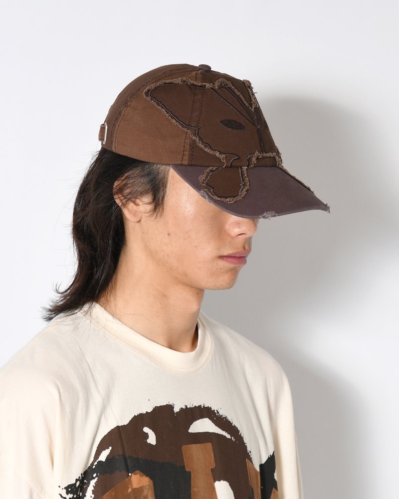 ALIEN BUTTERFLY TONAL BASEBALL CAP -BROWN-