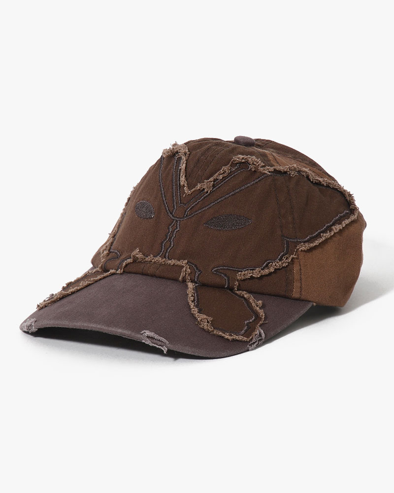ALIEN BUTTERFLY TONAL BASEBALL CAP -BROWN-