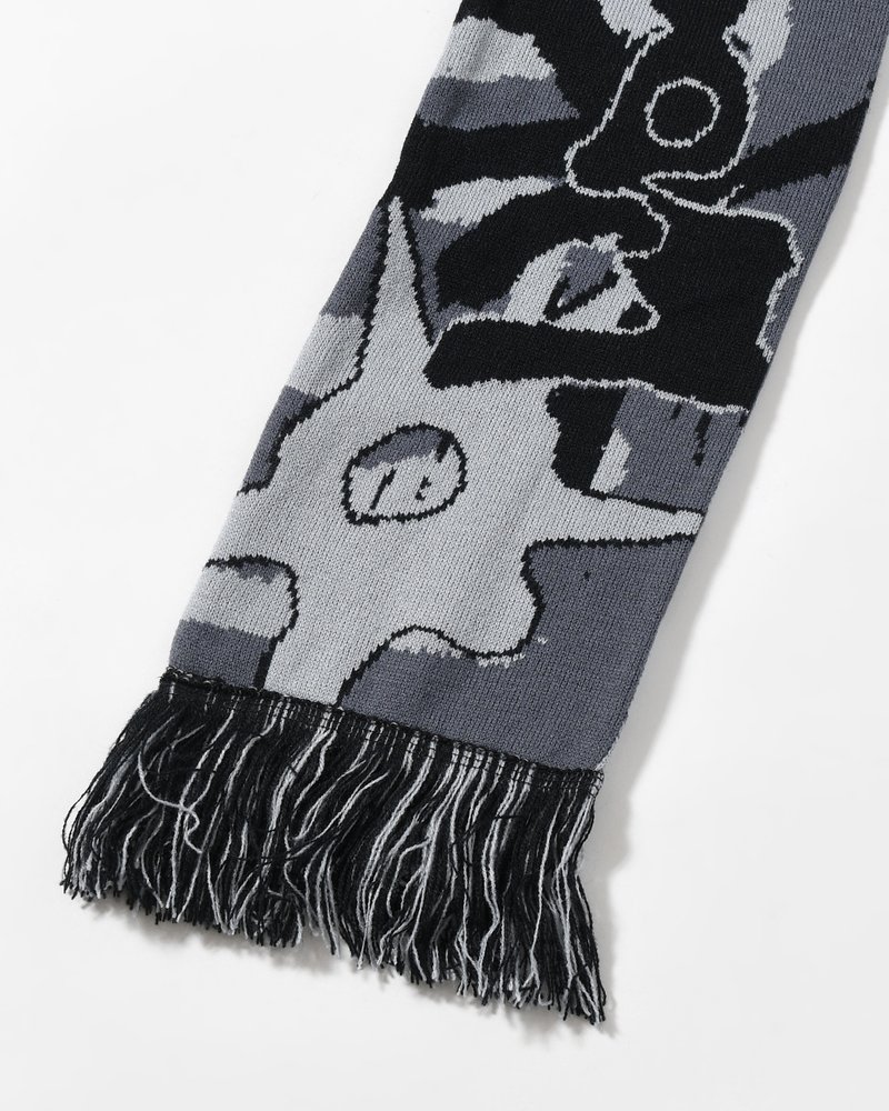MULTI SHOT URCHIN BONNET SCARF -GREYS-