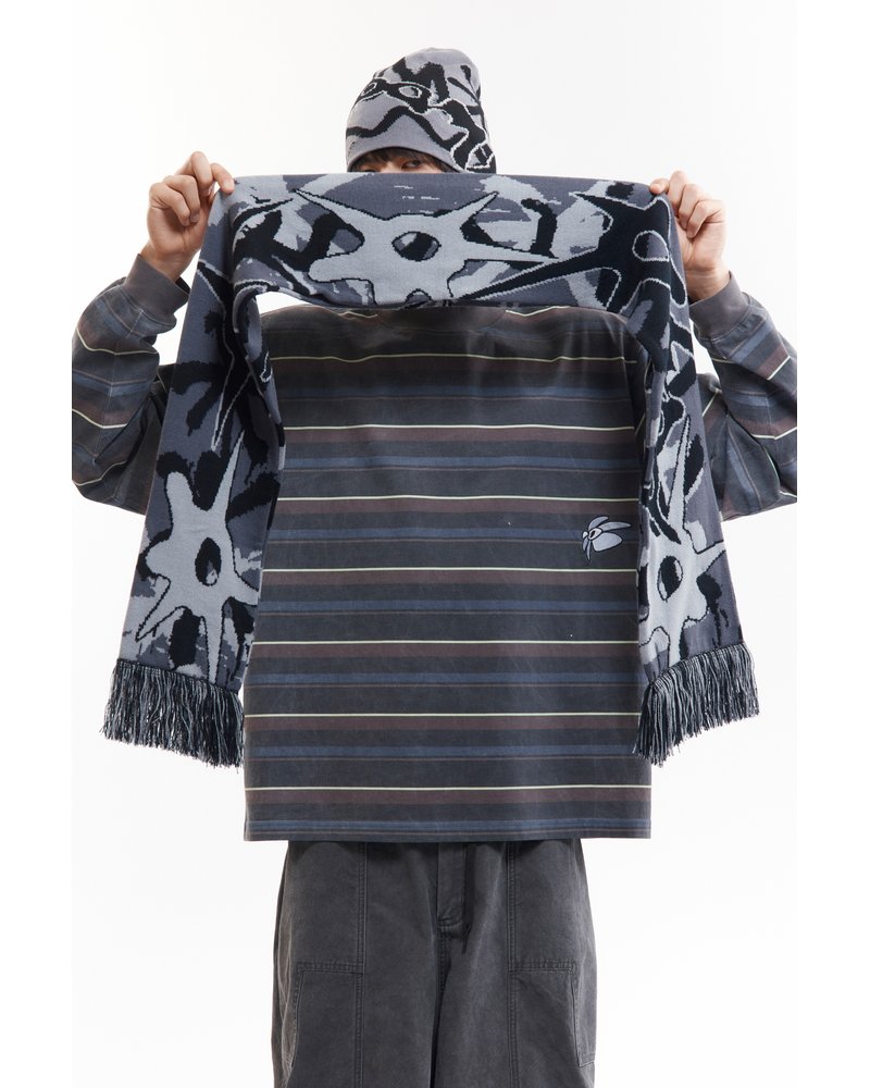 MULTI SHOT URCHIN BONNET SCARF -GREYS-