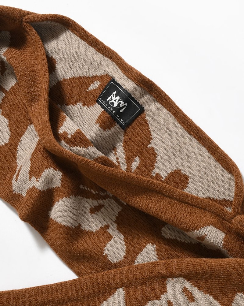 KALEIDOSCOPE BONNET SCARF -BROWN-