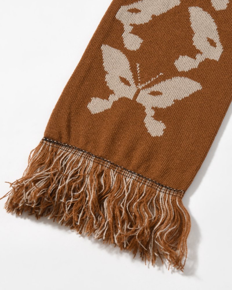 KALEIDOSCOPE BONNET SCARF -BROWN-