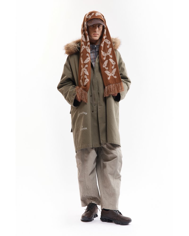 KALEIDOSCOPE BONNET SCARF -BROWN-
