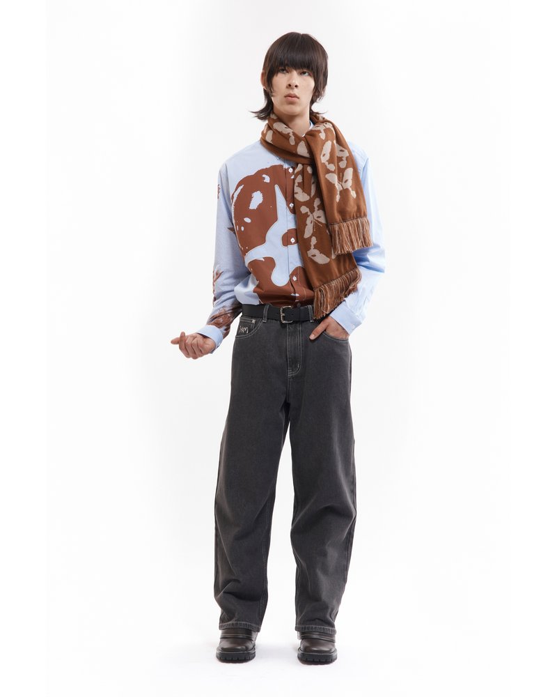 KALEIDOSCOPE BONNET SCARF -BROWN-