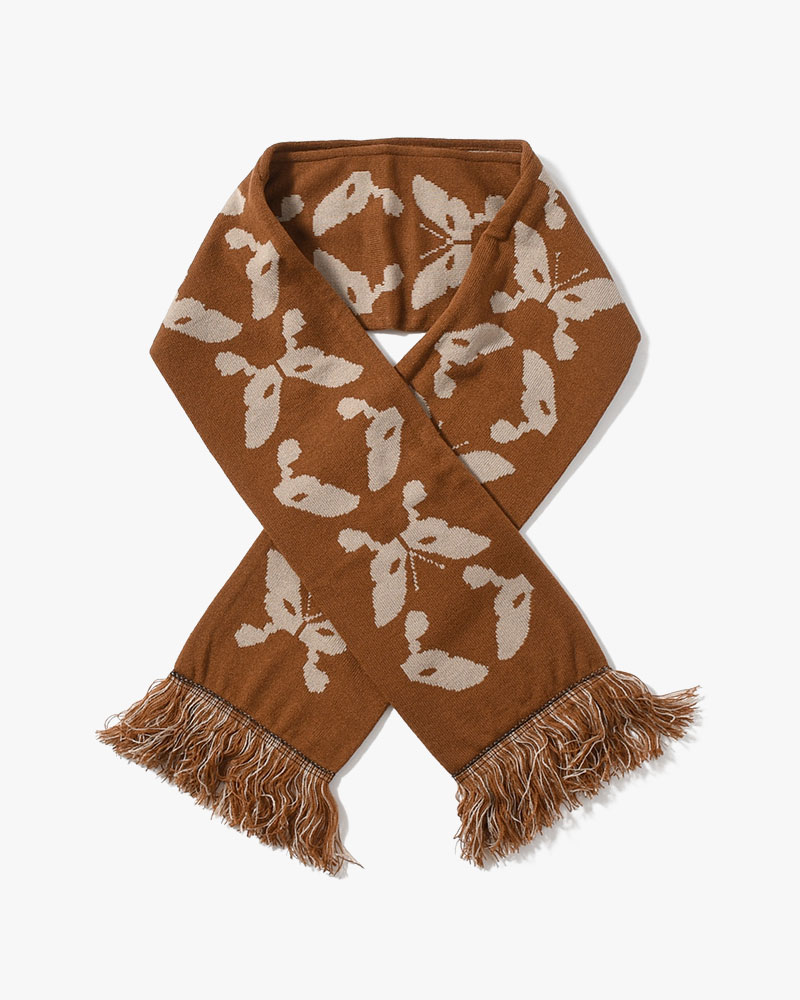KALEIDOSCOPE BONNET SCARF -BROWN-