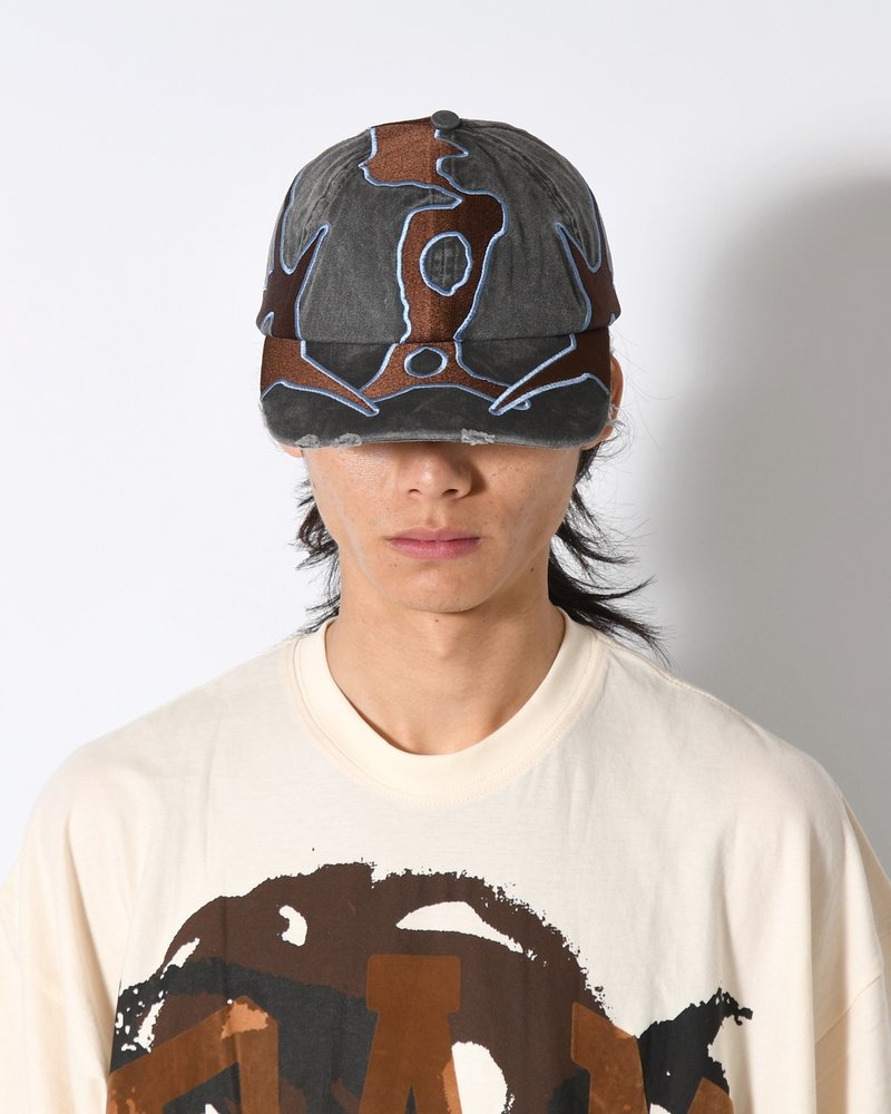 OUTLINE LOGO CAP -BLACK WASH-