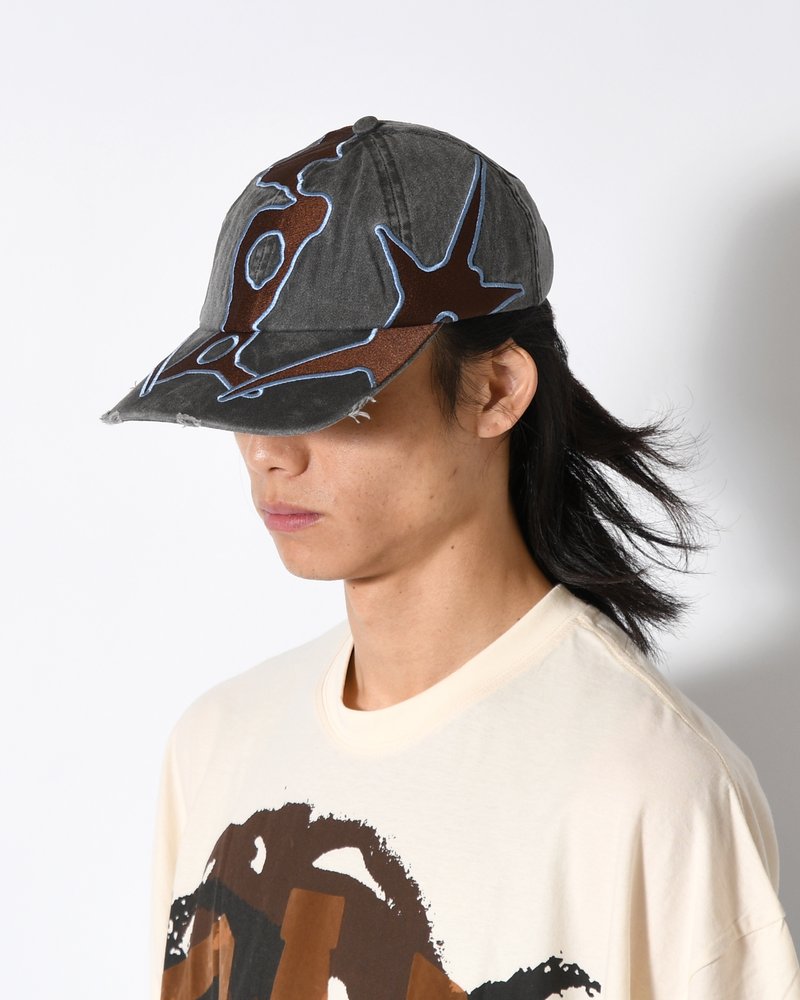 OUTLINE LOGO CAP -BLACK WASH-