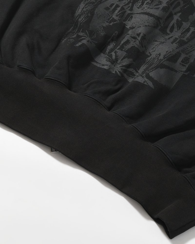 SHAPE SHIFT HOODED ZIP THRU SWEAT -BLACK WASH-